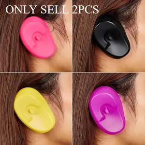 2pcs Hair Dye Ear Cover Silicone Earmuff Hair Dye Ear Wrap Ear Cuff Hair Styling Tools for Hairdressing for Barber Salon Home Use