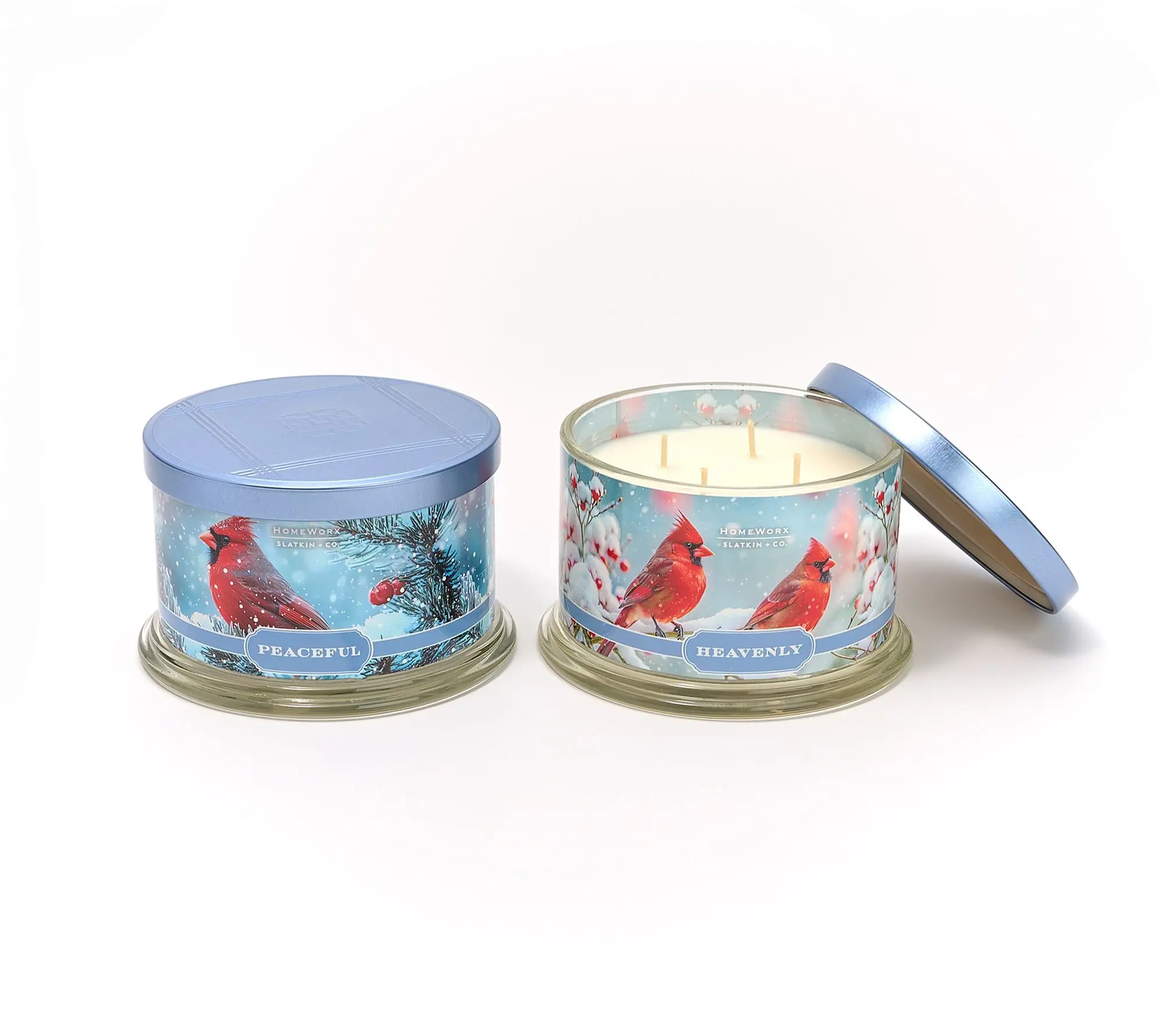 HomeWorx by Slatkin + Co. S/2 18oz Peaceful & Heavenly Candle