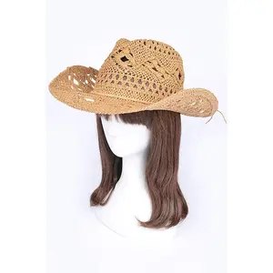 Crochet Straw Cowboy Hat