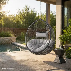 ARCH by Christopher Knight Home Castaic Teardrop Single-Seat Hanging Chair, Includes 8ft Chain