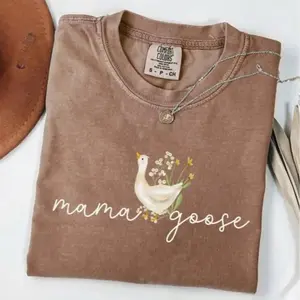 Comfort Colors Mama Goose TShirt, Floral Goose Mom Shirt, Vintage Mother's Day Gift, Goose Birthday Tee For Mom, Goose Floral T-shirt, Gift For Her, Top