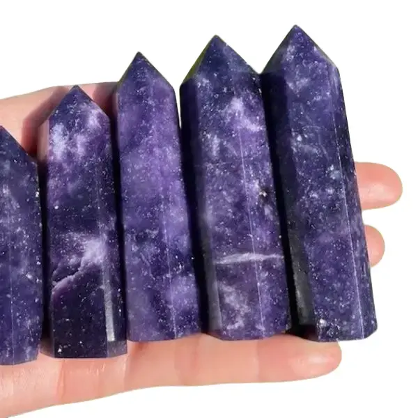 Natural Purple Lepidolite Crystal Tower Obelisk Home Garden Decoration Ornaments, Christmas Birthday Housewarming Crystal gift