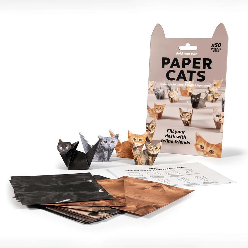 Origami Craft Kit: Fold Kittens/Dinos/Dogs + Train Hand Dexterity — Perfect for Parties & Desk Decor