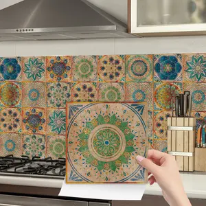 Retro Floral Wall Stickers Set, 48pcs Self Adhesive & Removable Decorative Decals, Bathroom/bedroom/furniture Enhancements, Durable Design