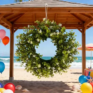 30cm Eucalyptus Flower Seed Ring Decor, Door Hanger, Home Outdoor Wedding Photography Props, Garden Window Basket Hanging Decoration, Eucalyptus Wreath