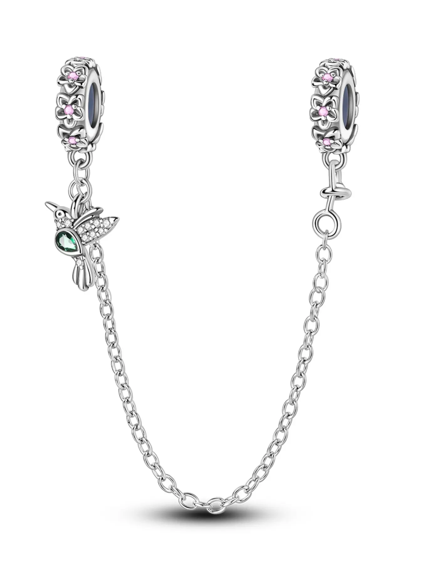 Spring Hummingbird Rubber Safety Chain, Simple Design Charm Bead, Fashion Bracelet Making Chain, Modern Fashion Accessories, Women DIY Jewelry Craft Supplies, DIY Beaded Bracelet, Fashionable Bracelet, Modern Versatile Accessories