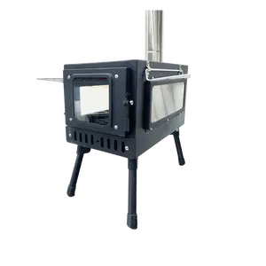 Naturnest Firewood Hot Tent Stove, Ultra-Light & Foldable, Heats Efficiently, Features Viewing Window