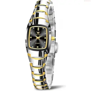 OLEVS Watch OLEVS Watches for Women Small Square Face Ladies Watches Waterproof Tungsten Steel Dainty Dress Rectangle Female Womens Wrist Watches for Small Wrists Gold/Silver/Black/Rose Gold