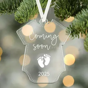 Baby's First Christmas Ornament, Acrylic Ornament, Pregnancy Announcement,Family Christmas Decor, Christmas Tree Hanging Decoration, Christmas Home Decoration Party Holiday Decor, Gifts for Expecting Parents,Baby Shower Gift