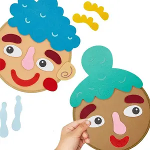 Children DIY Emotion Stickers Early Education Emotion Expression Learning Game, Felt Emotion Face Toys