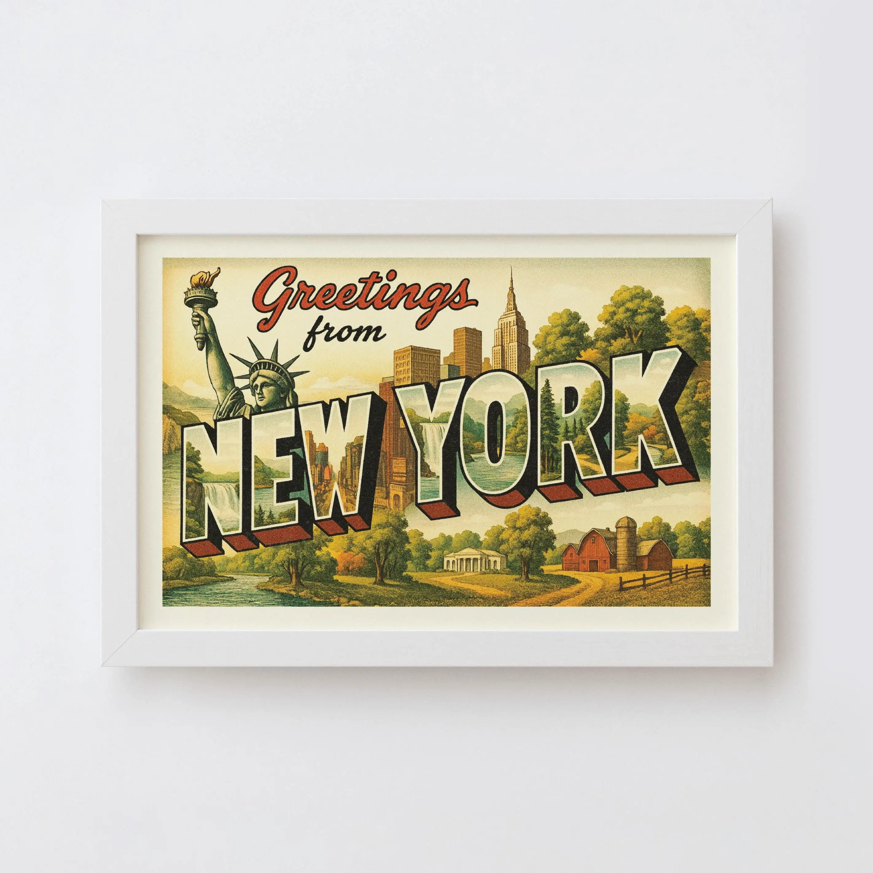 New York Postcard Art Print New York Postcard Art Print