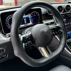 Universal Napa Leather Steering Wheel Cover 2025 New-AII Car Models Quick Turn Non-Slip Breathable Ultra-Thin All-Season Driving Comfort modern design mark quick install non slip Mercedes Wheel Leather Cover new car model anti-slip massage particle Magnet
