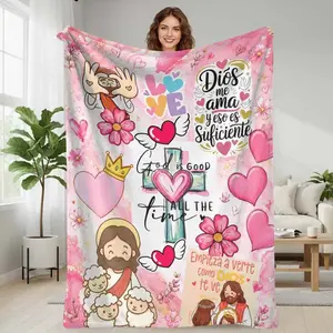 Jesus Blanket Religious Christian Religious Print Soft Warm Cozy Comfortable Great for Home Decor Living Room Bedroom Sofa Couch Bed Gift for Loved Ones Holidays Valentine's Day Birthdays