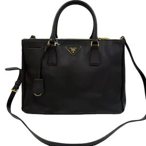 Pre-owned PRADA Saffiano leather Top Handle Bags Galleria Medium black Excellent S014260414043