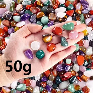 50g Bag Vibrant Bohemian Mixed Color Natural River Stones and Crystals, Polished Gemstones for Home Decor, Assorted Colors