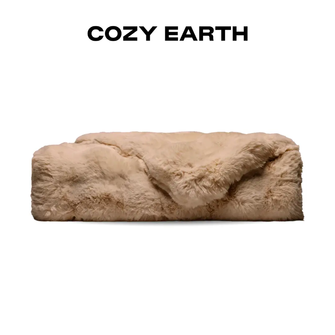 Cozy Earth Double Bubble Cuddle Blanket | Oversized Faux Fur Blanket with Plush Bubble Texture Cozy Earth Double Bubble Cuddle Blanket | Oversized Faux Fur Blanket with Plush Bubble Texture