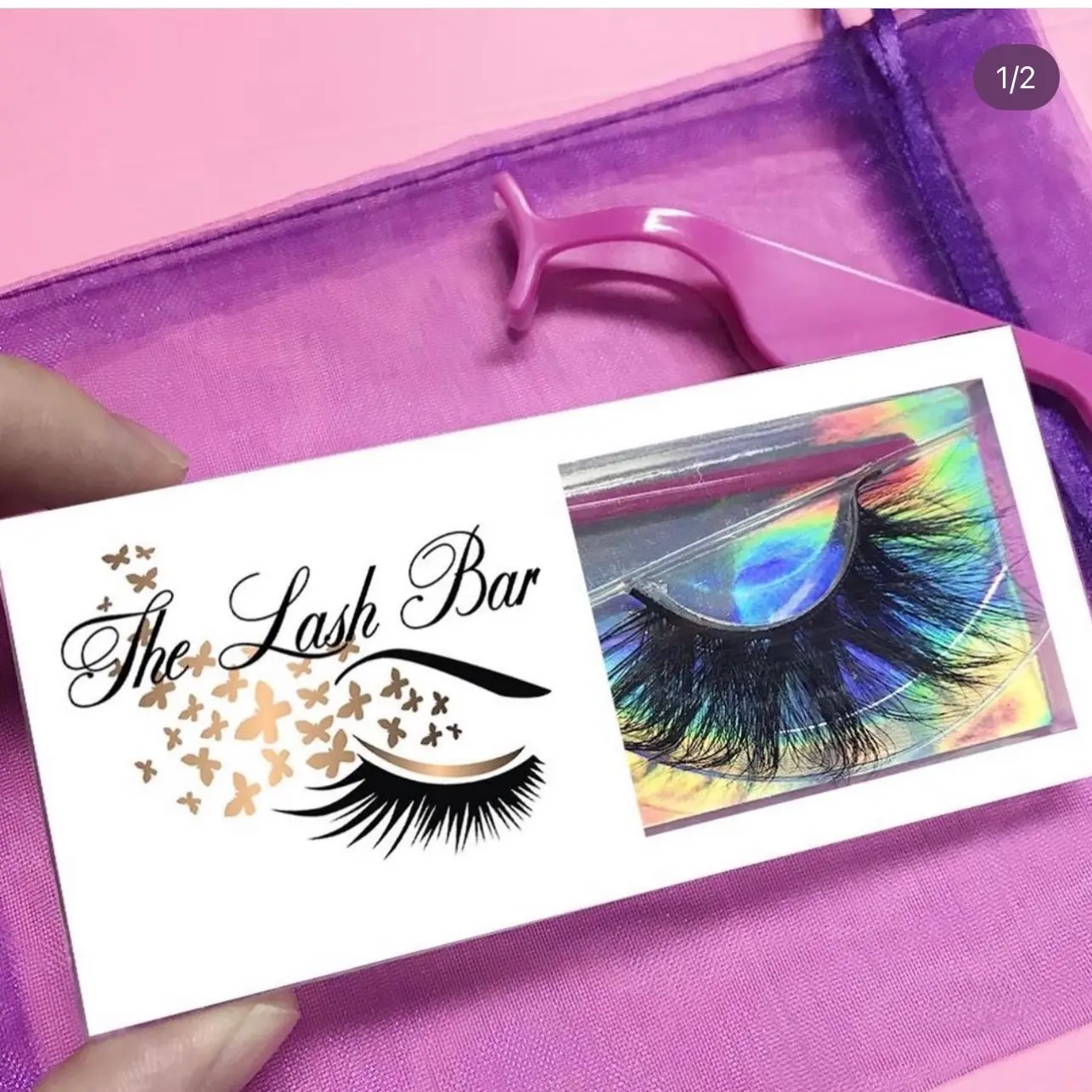 Mink lashes including eyeliner glue pen
