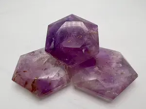 Natural Amethyst Crystal Carved Merkabahs - Star-Tetra, Carved Form, Natural Crystal Decor for Jewelry Accessories & Derivatives
