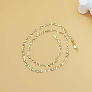 14K Gold Plated Flat Chain Necklace for Women - Versatile, Elegant & Fashionable - Perfect Gift, High Quality Jewelry for Any Occasion