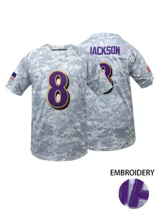 Men's Baltimore #8 Football Jersey- V-Neck Loose Fit Sports Top, Football Uniform for All Seasons, Embroidered Design for Halloween, Christmas, Thanksgiving & Football Parties, Football Accessories, Party Apparel, Embroidered Detailing, Durable Sportswear