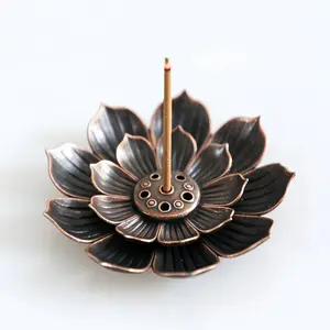 Lotus Design Copper Incense Holder, Durable Decorative Incense Holder, Home Fragrance Holder for Spa Yoga Meditation, Perfect Home Gift