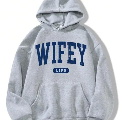 Plus Size Letter Print Casual Hoodie Graduation,Back To School Outfits,Graduation,Teacher Outfits For Women,Back To School Pullover Fall Outfit Winter Autumn,sohochic