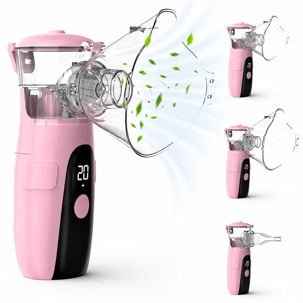 Travel Size Smart Hydrating Nebulizer - USB-Rechargeable Battery-Powered Cordless Quiet Operation Beauty & Personal Care Appliance, Self-Cleaning Mode, 3 Modes, Mouthpiece Included, Gentle for Sensitive Skin, Ideal for Nasal Passages & Home Use