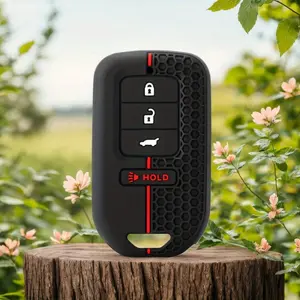 Silicone Key Cover for Honda Silicone Fob Key Case Holder Cover for Honda: 3 Button Remote Control Car Key Cover Shell Car Key Protector - Fits CR-V, HRV, Pilot, Accord, CR-Z, EX, EXL