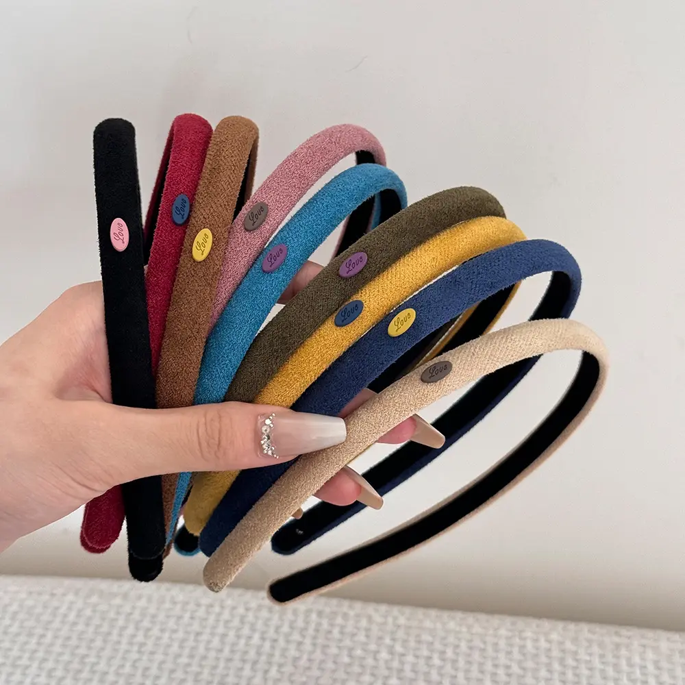 Women's 3-Pack Korean Slim Suede Headbands - Assorted Set, Simple Solid-Color Thin Hair Accessories for Autumn and Winter, Headbands for Women, Assorted Set Headbands