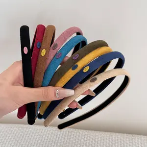 Women's 3-Pack Korean Slim Suede Headbands - Assorted Set, Simple Solid-Color Thin Hair Accessories for Autumn and Winter, Headbands for Women, Assorted Set Headbands