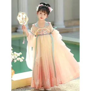 Hanfu Is a Traditional Chinese Folk, And This Ancient Dance Dress Is Suitable Girls Aged 3 to 14. It Is a Polyester Princess Dress That Embodies Classical Chinese Culture And Art. Perfect Birthday Parties, Festive Gatherings, And Dress-Up O