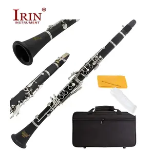 Bb Clarinet, 17 Keys Beginner Student Ebonite Instrument with Case and Accessories, Musical Instrument for Home School Students