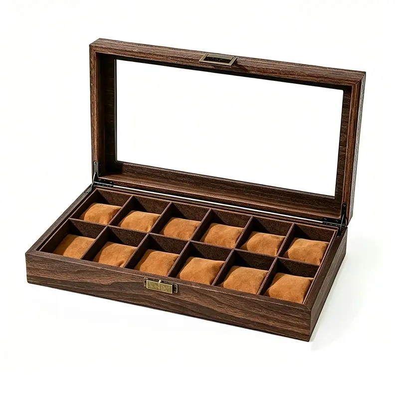 Vintage Wood Grain PU Leather Watch Box, Watch Storage Boxes, Wooden Jewelry Gift Packaging, Bracelet Storage Box, Multiple Watches Organizer, Yw933 Model