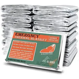 4pcs Emergency Blanket Mylar Thermal Foil Space Blanket Designed for NASA Body Warmer Outdoor Survival Gear First Aid Camping Hiking Travel Survival Equipment