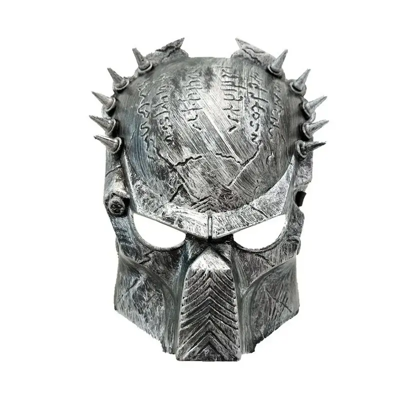 Hot Predator Mask Halloween Horror Mask Lone Wolf Masks Rivet Snap   Masque Predator Cosplay Alien Predator Mask Gold and Silver