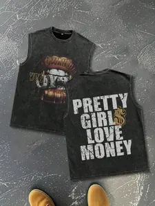 Men's Cotton Vest, Cartoon Pattern, Loose Fit Wide Shoulder, Gift for Boyfriend and Husband, Casual Commute, Unisex Couple Wear