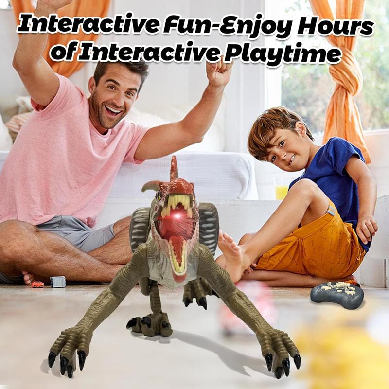 - Remote Control Dinosaur Robot - Realistic Walking, Roaring, and Spraying Spinosaurus Toys - Light up and Shaking Head and Tail Robot Dinosaur for Kids Ages 3+