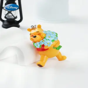 1PC Disney Officially Licensed Winnie the Pooh Keychain Cute PVC Key Chain Adorable Key Ring Collectible Keychains for Women Fun Keychain Accessories Decoration Keychain Keychain Charm Decorative Key Chains for Bags Birthdays Gift