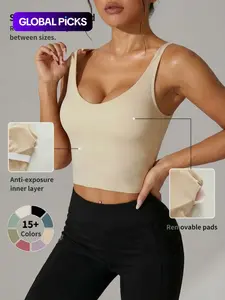 Cross-Border Wide Strap Sportswear Bra, Shark Skin Feel Yoga Bra, Slim Fit Elastic Gym Top for All Seasons, Comfortable Workout Wear, Yoga Gym Activewear, Workout Bras