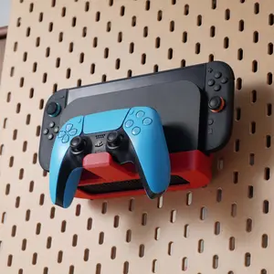 1pc Wall Mount Bracket for Skadis Pegboard - Compatible with Nintendo Switch 2, Sleek Red All-in-One Design, Holds & Stores Game Console & Controllers, Ideal Halloween & Christmas Gift for Gamers