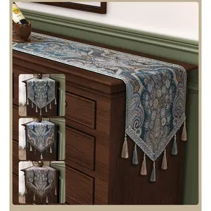 Luxury Table runner, Embroidered tablecloth, waterproof and oil-proof cover cloth for home use, European-style living room dining tablecloth