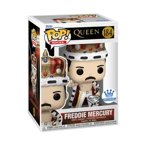 Funko Pop! Rocks - Freddie Mercury as King (Diamond) #184 Exclusive (Sticker may vary) Collectible Pop Vinyl Figure