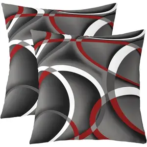 2pcs Modern Geometric Thread Double-Sided Printed Pillowcases, Suitable for Sofas, Living Rooms, Bedrooms, Hand Washed Only, 100% Polyester Fiber, 45*45cm/18X18inches (Excluding Pillow Core)
