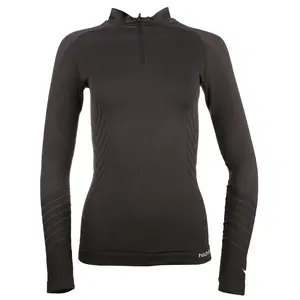 diadora Womens Adv Mock Neck Long Sleeve Athletic Training Casual Tops Casual - Black, Grey