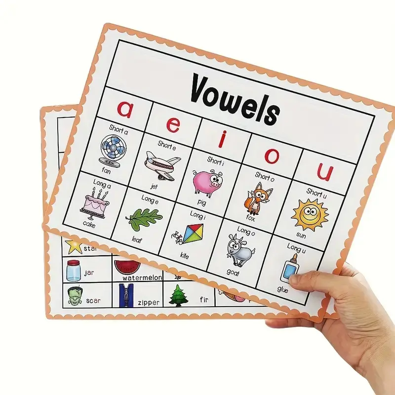 10 Pcs Natural Reading Phonics Learning Posters, Early Education