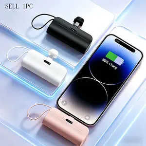 Portable Wireless Rechargeable Battery 5000mah, Compact and Portable, Supports iOS, USB and Type-C Output, Large Capacity Power Bank