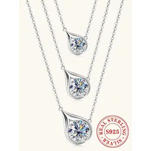 925 Sterling Silver Decor Pendant Necklace Fashion Trendy All-match Exquisite Jewelry for Party Daily Clothing Decor Ideal for Gift