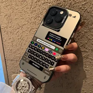 Mobile Phone Case New Creative Cool Chat Interface Matte Texture All-inclusive Female Anti-fall Net Red Case Suitable For IPhone 13, 14, 15 Pro Max Black