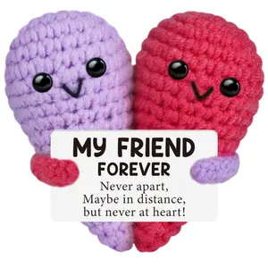 Funny Crochet Gifts for My Best Friend, Soft Cuddly Gift, Friendship Bestie Birthday Gifts for Women Men Girls Boys,Small Cute Handmade Knitted Stuff with Positive Card,Emotional Friend Support