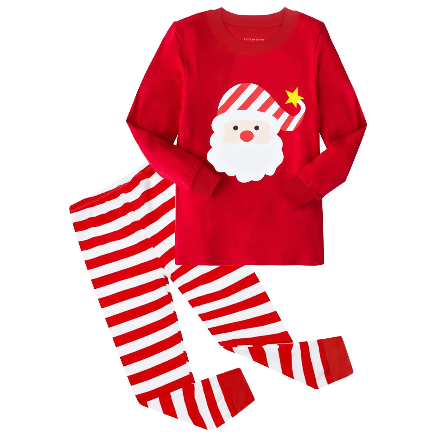 TPHON Christmas Pajamas for Kids Girls Boys Holiday Long Sleeve Sleepwear Santa Cotton Pajamas Sets for 3-7Y Boys/Toddler Pjs
